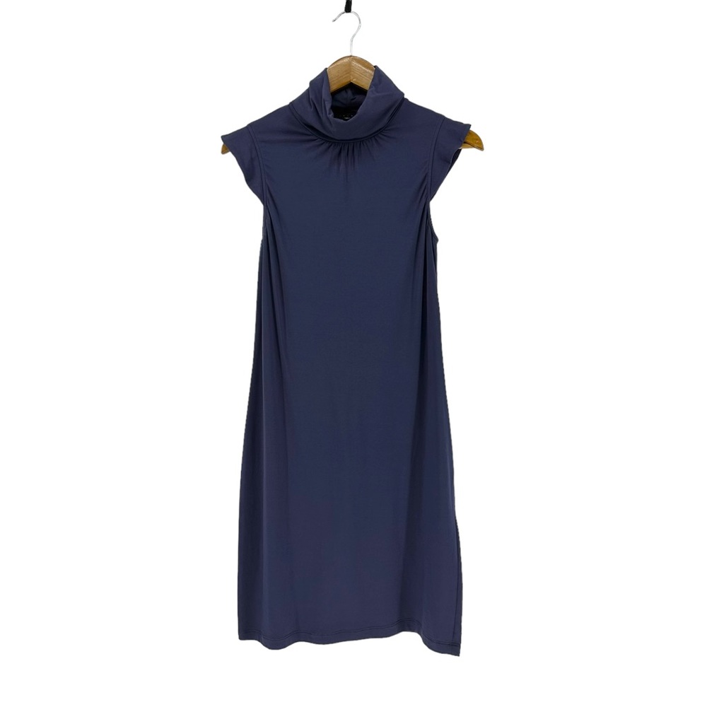 Sisley Cap Sleeve Stretch Turtleneck Dress